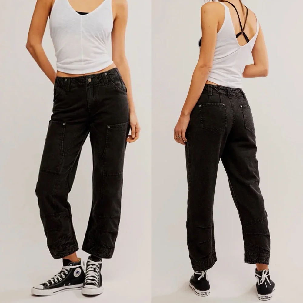 🌻🆕FREE PEOPLE We The Free Supersonic Slim Pants-BLACK COLOR-SIZE 2 & 4 - Picture 5 of 15